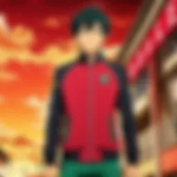 A captivating scene from the first episode showcasing the protagonist's dual life in a modern setting.