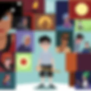 A collage showcasing various pixel animation styles