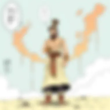 A vibrant scene of the friendship between Gilgamesh and Enkidu