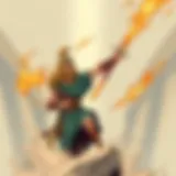 A dynamic panel showcasing Gilgamesh's epic battles