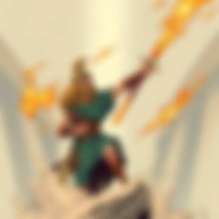 A dynamic panel showcasing Gilgamesh's epic battles