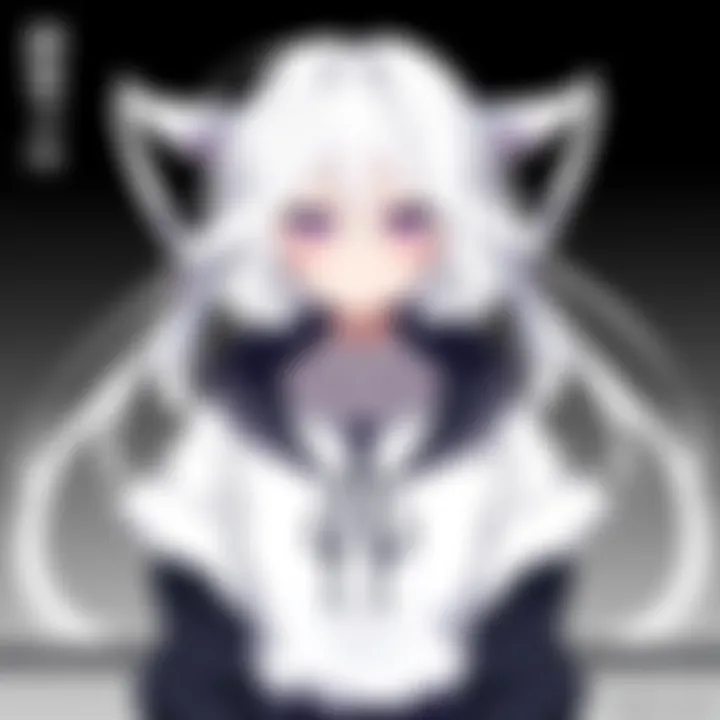 A striking character design from a contemporary anime reflecting modern themes