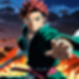 Dynamic duel between Tanjiro and powerful demon