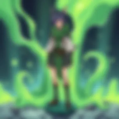 A serene landscape depicting the fantastical world from the series.