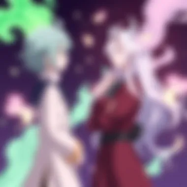 An illustration of key characters engaged in a pivotal moment.