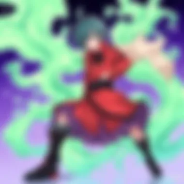 A close-up of the protagonist in their slime form, showcasing unique features.