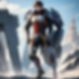 A dramatic scene featuring titans in an epic confrontation