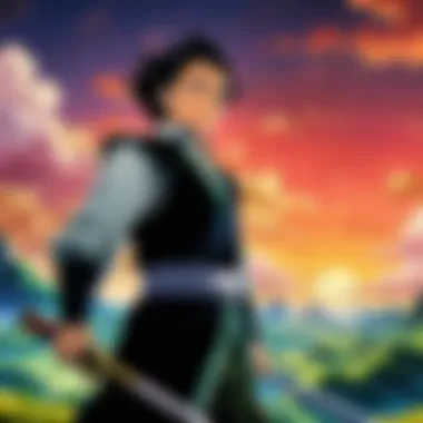 Breathtaking Landscapes in Demon Slayer OVAs A serene moment capturing the beautiful landscapes featured in Demon Slayer OVAs.