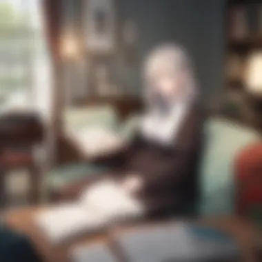 A Cozy Reading Space for Light Novel Enthusiasts A serene reading nook with light novels on display