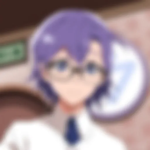 A character with stylish eyeglasses showcasing their intelligence.