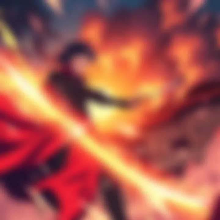 Intense Battle Scene from Fate/Stay Night Scene depicting an intense battle sequence in Fate/Stay Night