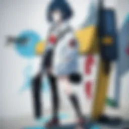A vibrant scene from FLCL showcasing its unique animation style