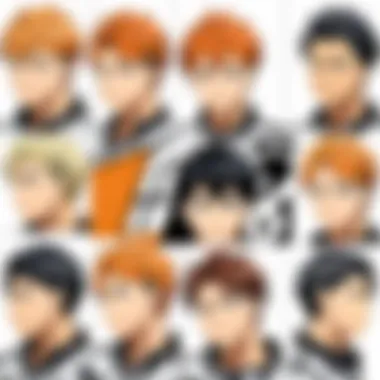 Character Development in Haikyuu Concept art highlighting character development throughout the series.