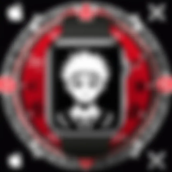 Stylized close-up of the Hunter x Hunter Apple Watch face featuring intricate design elements.