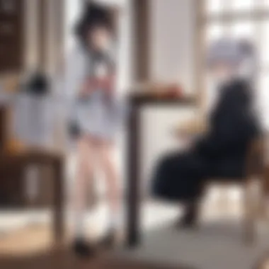 Character Enjoying Food A character from a famous manga enjoying warm food around an irori.
