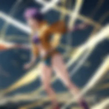 A dynamic battle scene showcasing Stands