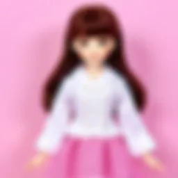 A collection of Licca-chan dolls showcasing different fashion styles throughout the years.
