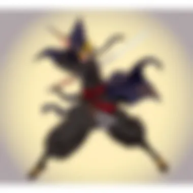 A dynamic action scene from Nabari no Ou showcasing ninja techniques