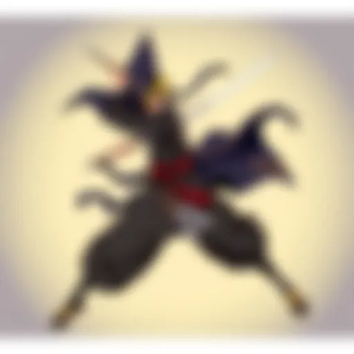 A dynamic action scene from Nabari no Ou showcasing ninja techniques