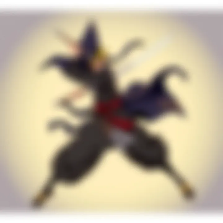 A dynamic action scene from Nabari no Ou showcasing ninja techniques