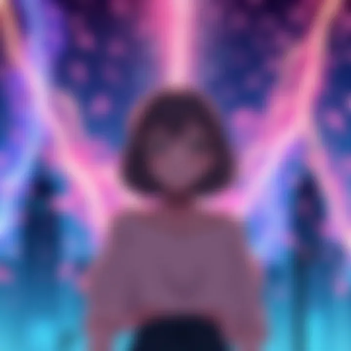 An intricate artwork illustrating the vibrant aesthetics that accompany euphoric scenes in anime.