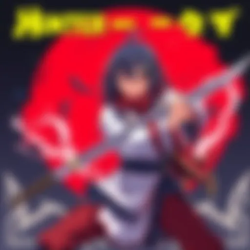 Hunter in Action A dynamic scene showcasing a hunter in action, surrounded by mystical creatures.