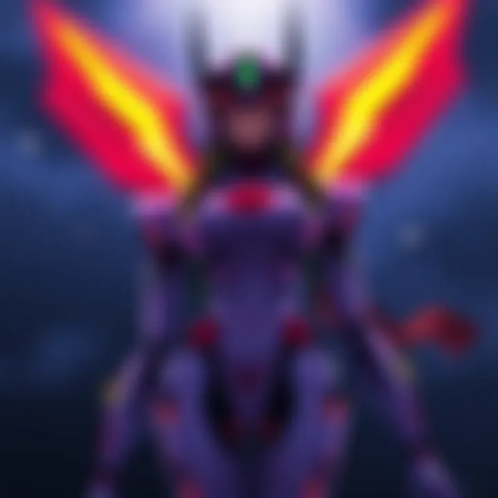 Eva Unit-01: The Symbol of Struggle The iconic Eva Unit-01 in a dramatic pose during combat