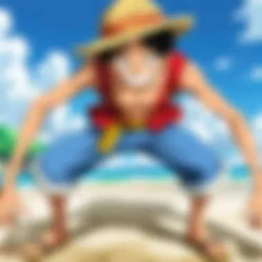 Luffy's Unyielding Spirit A close-up of Luffy showcasing his determination and iconic straw hat.