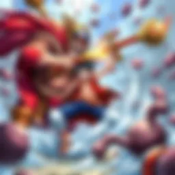 Epic battle scene from One Piece mobile game showcasing rich graphics