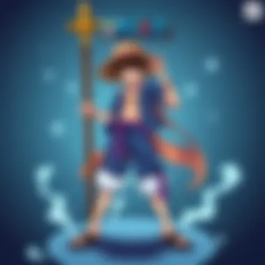 User interface showcasing game mechanics of One Piece mobile game