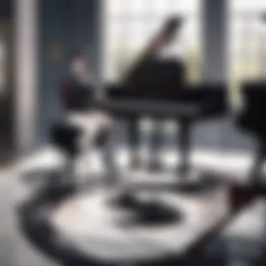 Elegant Grand Piano Elegant grand piano in a sophisticated setting