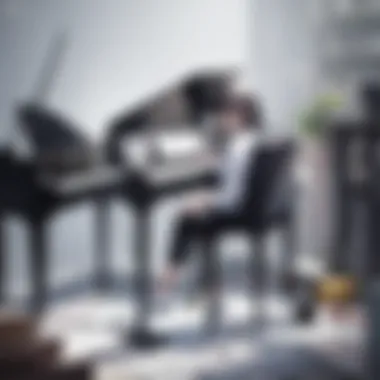 Modern Digital Piano A modern digital piano showcasing advanced technology