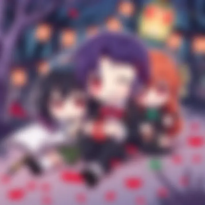 Playful Chibi Vampires at Play Playful chibi vampires engaging in mischief