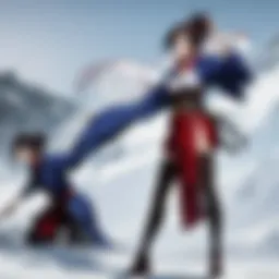 Artistic representation of the iconic samurai duel