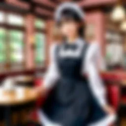 A shounen maid in a vibrant café setting, showcasing the unique aesthetic of the genre.