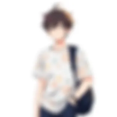 Diverse Styles of Subtle Anime Apparel A collage showcasing various subtle anime t-shirts in different styles.