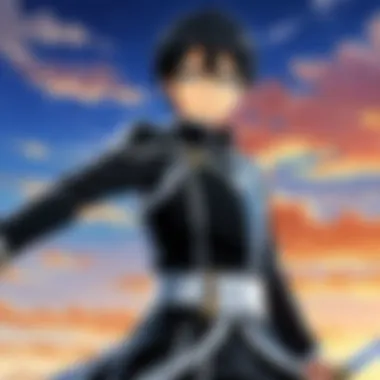 A close-up of Kirito displaying determination.