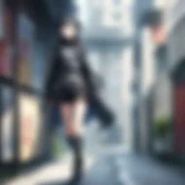 Kirito's Journey in a Virtual World Vivid depiction of Kirito in a virtual landscape