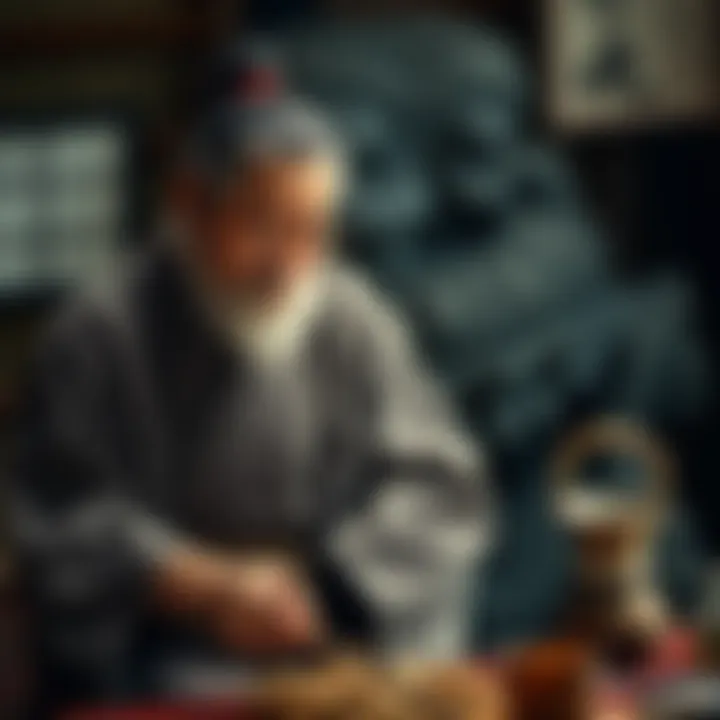 An artisan focusing intently on their craft