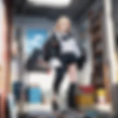 Creative Space of a Manga Artist An artist's workspace filled with sketches and manga artbook pages