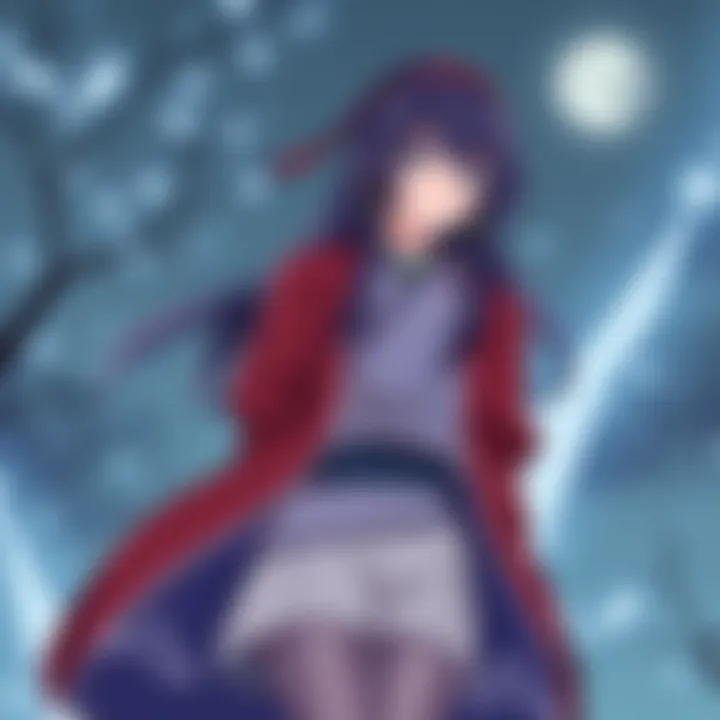 Thematic Elements in Hazuki's Arc A vibrant scene representing the thematic elements associated with Hazuki's character.