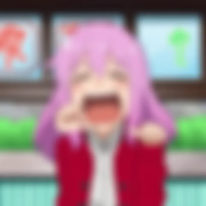 A comparison of character expressions between the dubbed and subtitled versions.