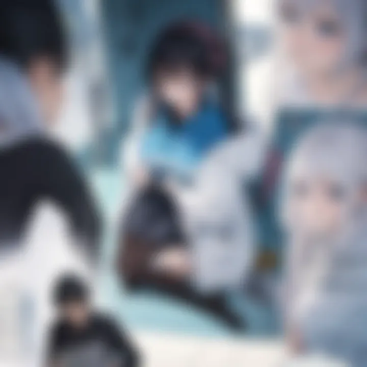 A collage of iconic anime and manga scenes that highlight pivotal character development moments.