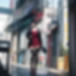 A vibrant scene from a classic anime showcasing unique character designs and emotional expressions.