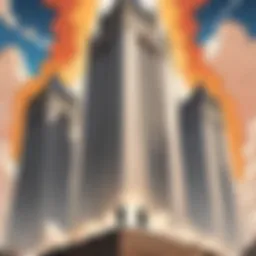 An illustration depicting the multiple towers representing challenges in 'Tower of God'