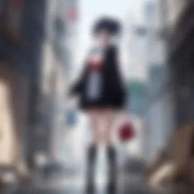 Unique Character Design in Anime A captivating portrayal of a unique female character in an anime setting.