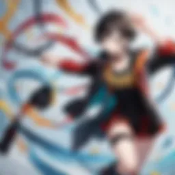 Illustration of Haikyuu characters in an engaging pose