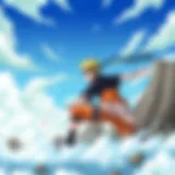 Naruto's iconic first appearance showcasing his determination