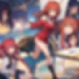 A vibrant scene showcasing the main characters of Toradora