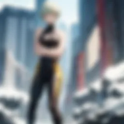 Stylized artwork of One Punch Man characters